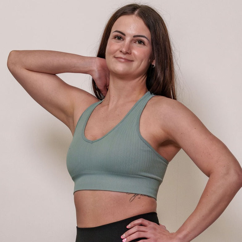 Slate Diamond Seamless Sports Bra