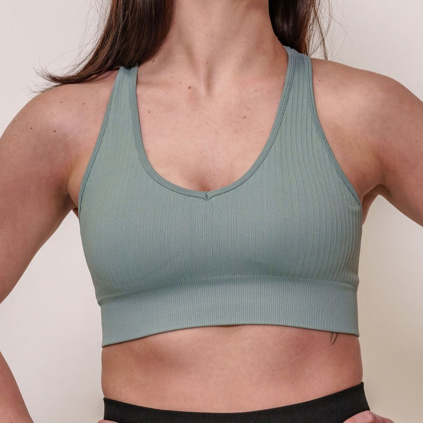 Slate Diamond Seamless Sports Bra