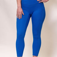 Blue Crossover Seamless Leggings