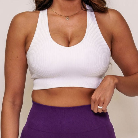 White Diamond Seamless Sports Bra